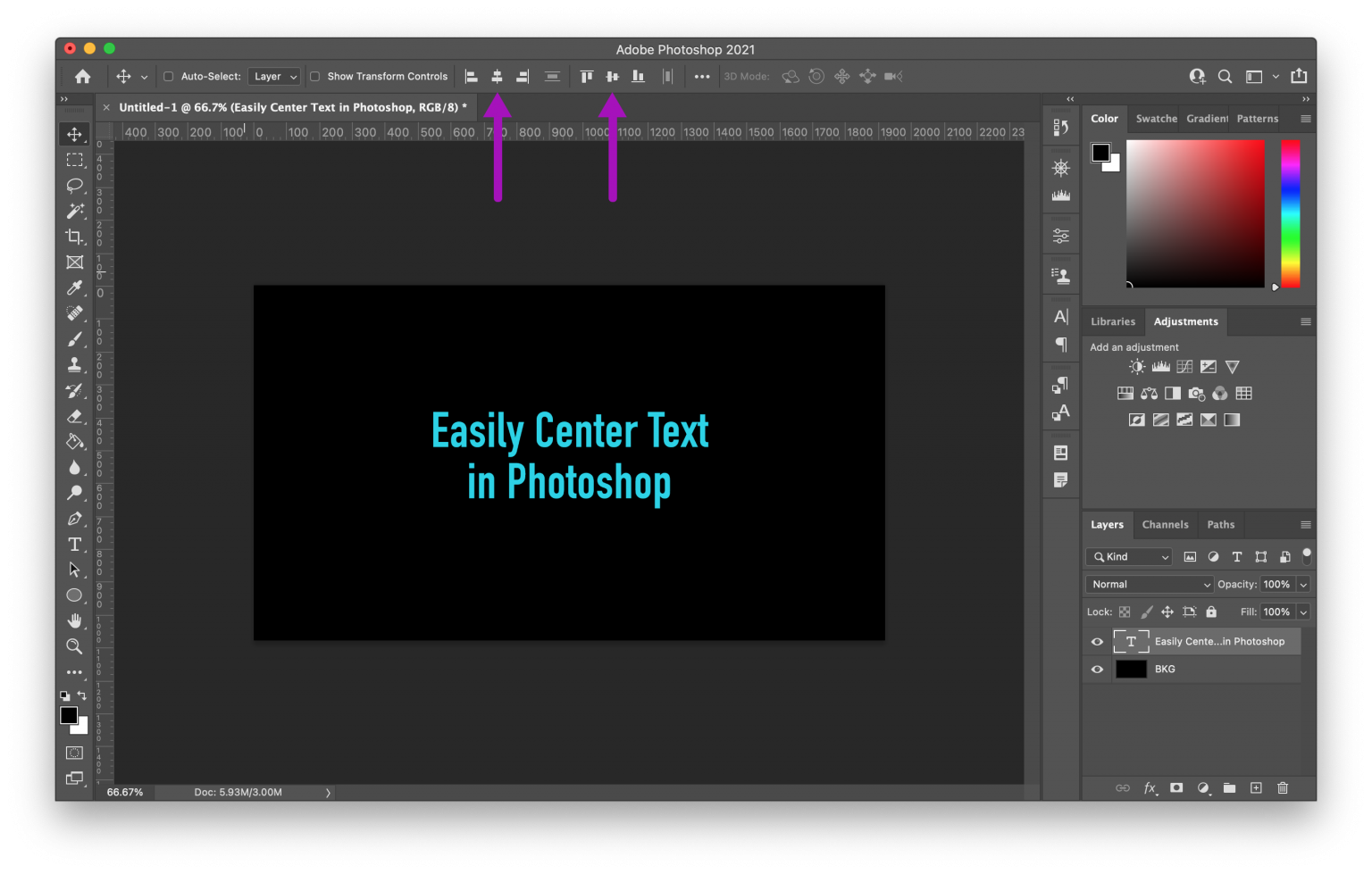 how-to-center-text-in-photoshop-edit-video-faster-tutorial