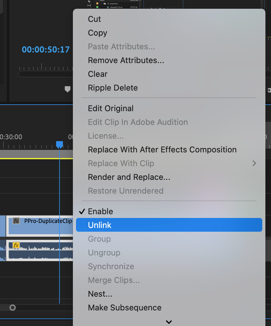 How To Separate Audio From Video In Premiere Pro Using Unlink