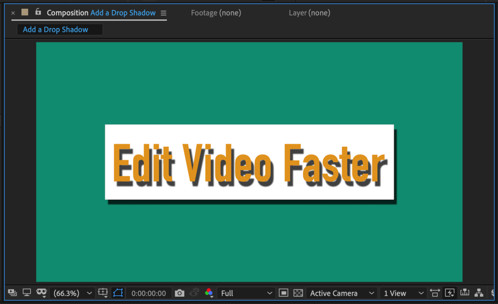 Add A Drop Shadow To A Layer In After Effects Edit Video Faster